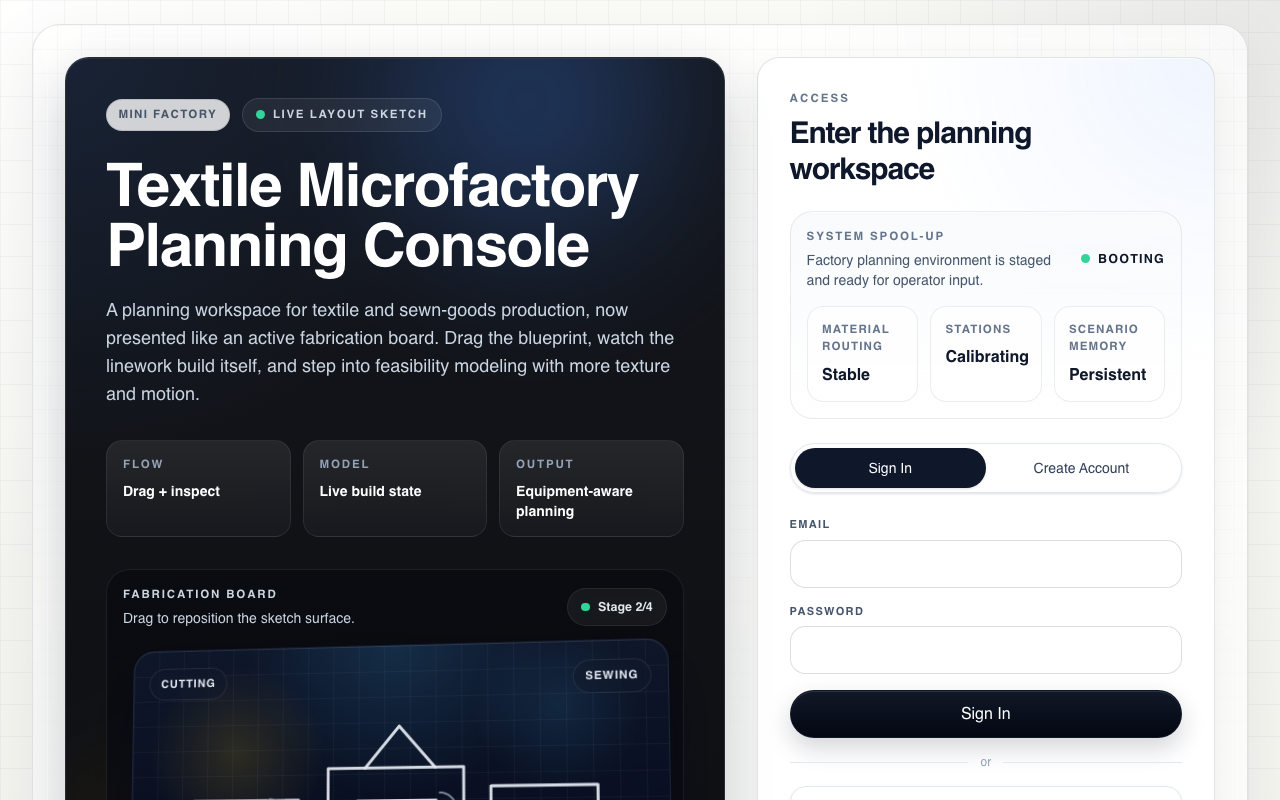 Textile Microfactory Console